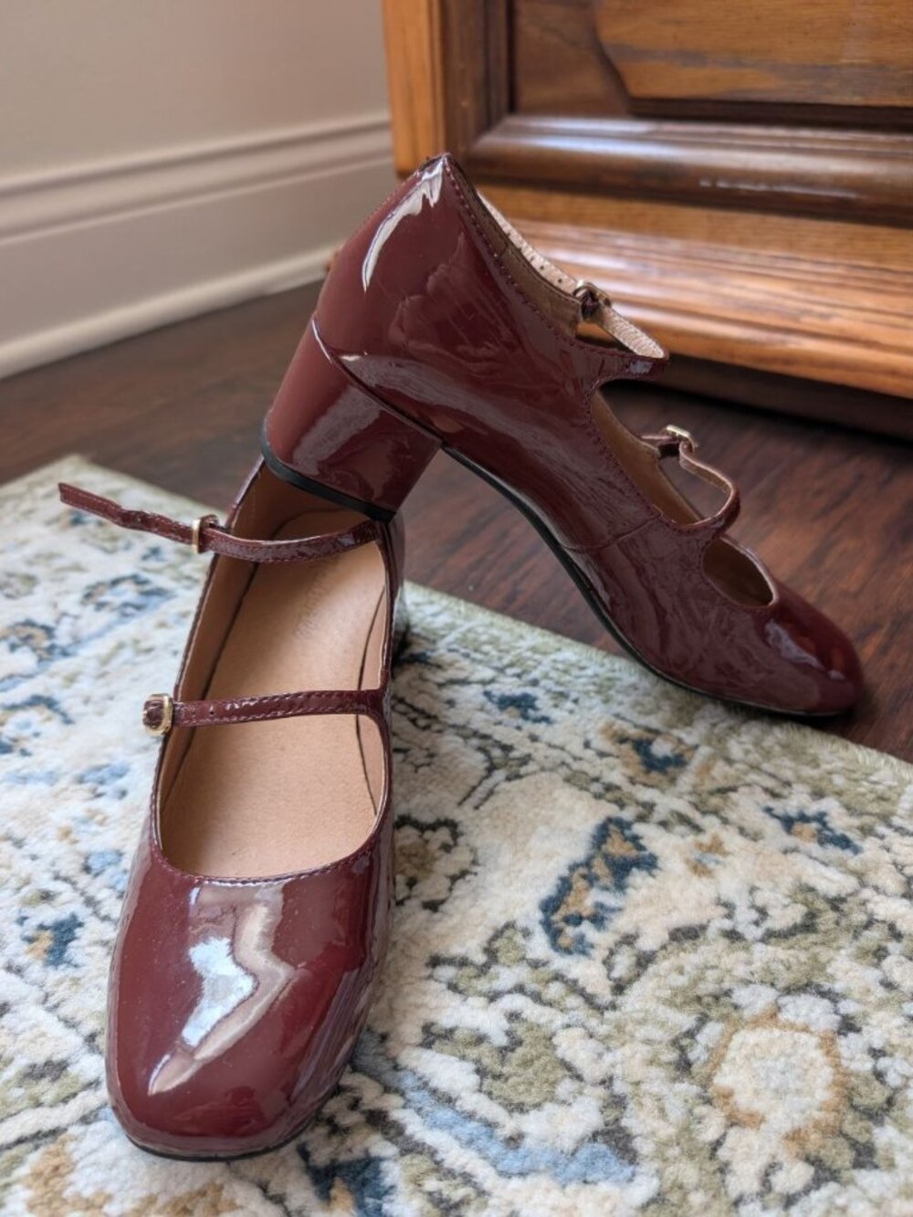 Madewell Nettie Heeled Mary Jane Size 7,5 Burgundy - Picture 5 of 12
